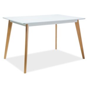 Stôl DECLAN I biela/buk 120x80