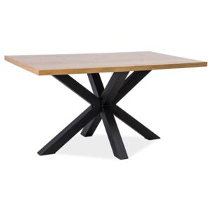 Stôl CROSS dýha dub/čierna 150x90