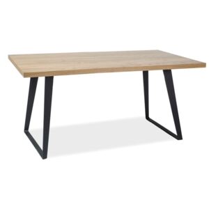 Stôl FALCON dýha dub prírodná/čierna 150x90
