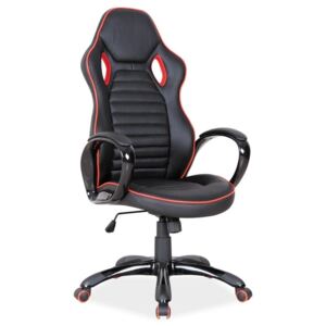 Kancelárska stolička Q-105 čierna/červené lemovanie
