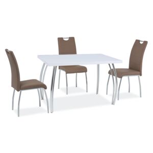 Stôl SK-2 biela LESK/bronz 120x68