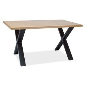 Stôl xAVIERO II masiv dub/čierna 150x90
