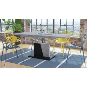 GRAND NOIR betón / čierny, rozkladacia, konferenčný stôl, stolík