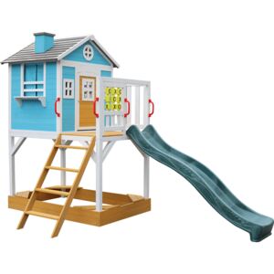 Drevený záhradný domček pre deti so šmykľavkou a pieskoviskom, PORTIO
