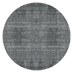 PRESENT TIME Bavlnený čierny okrúhly koberec Washed
