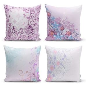 Súprava 4 dekoratívnych obliečok na vankúše Minimalist Cushion Covers Soft Pinky, 45 x 45 cm