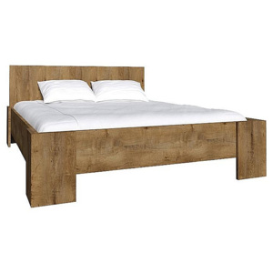 Manželská posteľ COLORADO + Sendvičový matrac MORAVIA + rošt,, 160x200 cm, dub lefkas tmavý