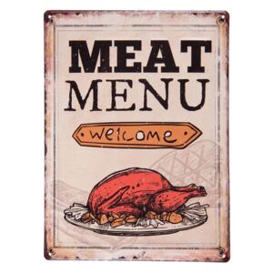 Plechová ceduľa Meat menu - 30 * 40 cm