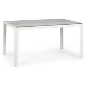 Blumfeldt Bilbao, záhradný stôl, 150 x 90 cm, polywood, hliník, bielo/sivý