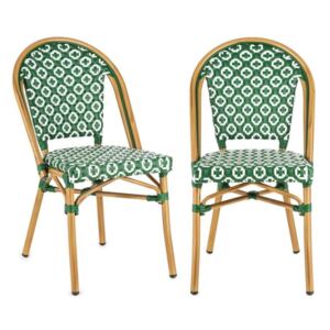 Blumfeldt Montbazin GR, stolička, možnosť ukladať stoličky na seba, hliníkový rám, polyratan, zelená