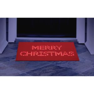 Vianočná LED rohožka - do siete, červená, Merry Christmas