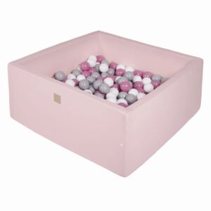 Suchý Štvorcový bazén pre deti Meow - ružový 110x110x40 + 400 loptičiek