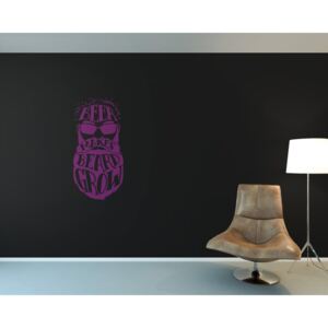 GLIX Pivní plnovous - samolepka na zeď Růžová 30 x 70 cm