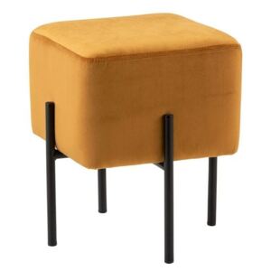Okrová zamatová stolička Ohre - 30 * 30 * 38cm