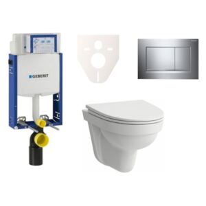Závesný set WC Laufen Pro Nordic + modul Geberit Kombifix s tlačidlom Sigma 30 (chróm lesk) SIKOGE2H6
