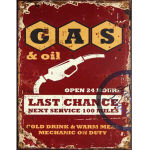 Ceduľa Gas and Oil 30cm x 20cm Plechová tabuľa
