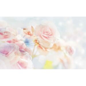 Fototapeta, Tapeta Kvety, ruže, pastelové farby, (104 x 70.5 cm)