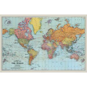 Plagát, Obraz - Stanfordská všeobecná mapa sveta, (91,5 x 61 cm)