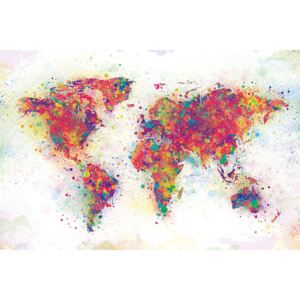 Plagát, Obraz - Mapa sveta - Color Splash, (91.5 x 61 cm)