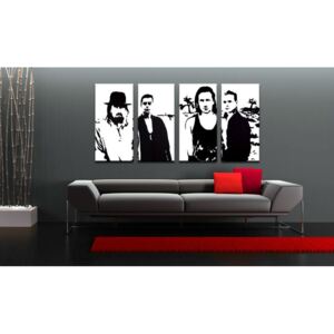 Ručne maľovaný POP Art obraz U2 in Black 4 dielny U22 (POP ART obrazy)
