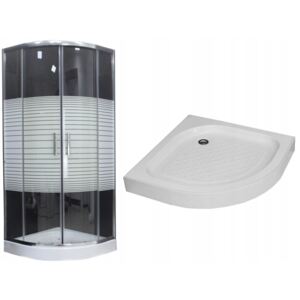 Sprchovací kút s vaničkou maxmax MEXEN RIO stripe - štvrťkruh 70x70 cm