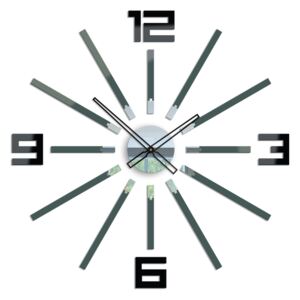 Moderné nástenné hodiny SHEEN GRAY-BLACK HMCNH038-grayblack (nalepovacie hodiny na stenu)