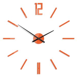 Moderné nástenné hodiny CARLO ORANGE HMCNH057-orange (nalepovacie hodiny na stenu)