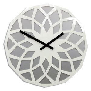 Moderné nástenné hodiny LOTOS STONE WHITEH MCNH062-stonewhite (nalepovacie hodiny na stenu)