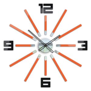 Moderné nástenné hodiny SHEEN ORANGE-BLACK HMCNH038-orangeblack (nalepovacie hodiny na stenu)