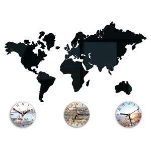Moderné nástenné hodiny WORLD MAP HMCNH070 (nalepovacie hodiny na stenu)