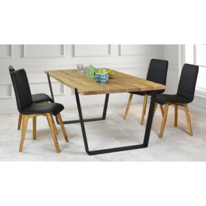 Jedálenský set pre 4-6 osôb (Dubový stôl 180 x 96 a 4 x kožená stolička arosa)