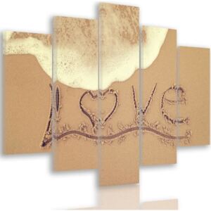 CARO Obraz na plátne - Love On The Sand 100x70 cm