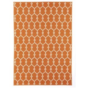 Oranžový vonkajší koberec Floorita Trellis, 133 × 190 cm