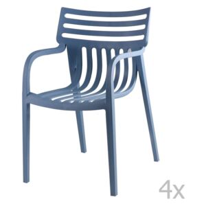 Sada 4 modrých jedálenských stoličiek sømcasa Rodie