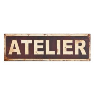 Kovová ceduľa Antic Line Atelier, 35 × 11 cm