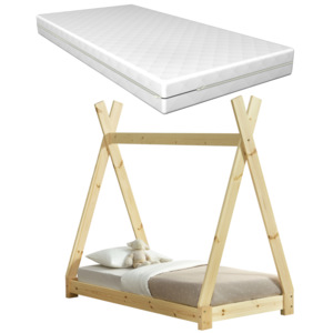 [en.casa]® Detská posteľ AAKB-8671 s matracom