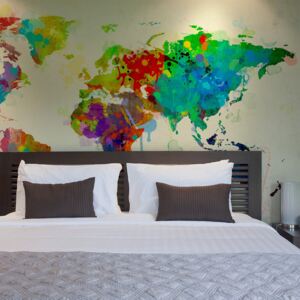 Fototapeta Bimago - Paint splashes map of the World + lepidlo zadarmo 250x193 cm