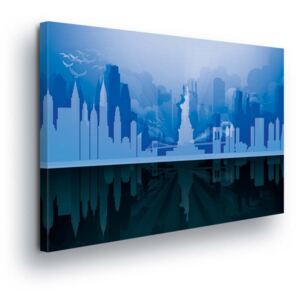 Obraz na plátne - New York in Shades of Blue 40x40 cm