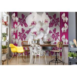 Fototapeta - Luxury Floral Design Orchids Pink Vliesová tapeta - 206x275 cm