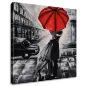 Gario Obraz na plátne Červený bozk v daždi Rozmery (š x v): 40 x 40 cm
