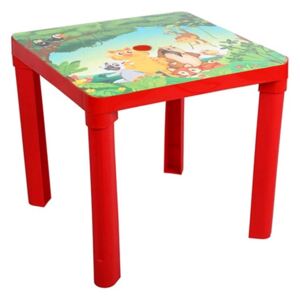 Detský záhradný nábytok - Plastový stôl safari červený