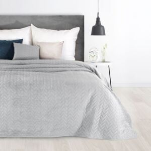 Kvalitný jednofarebný prehoz na posteľ sivej farby Sivá