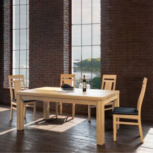 Jedálenský stôl z masívneho jaseňa Island (viac variantov veľkostí) - 750x750x22mm