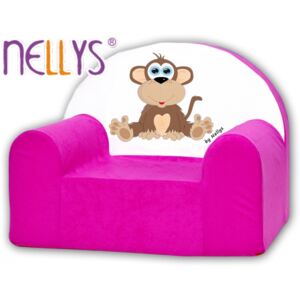 Detské kresielko / pohovečka Nellys ® - Opička Nellys ružová