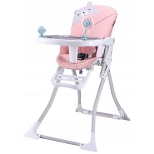 Eco toys Jedálenská stolička - Ružový medvedík