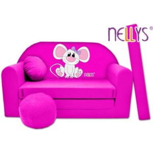 Rozkladacia detská pohovka Nellys ® Myška v ružovom