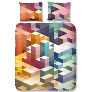 Farebné obliečky na jednolôžko Müller Textiel Cubes, 140 x 200 cm