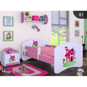 Detská posteľ bez šuplíku 160x80cm DOMČEK - ružová