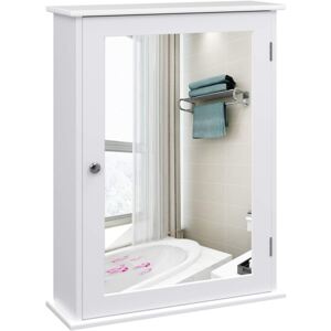VASAGLE Kúpeľňová zrkadlová skrinka biela 41x60 cm