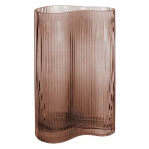 PRESENT TIME Hnedá váza Allure Wave – veľká 9,5 x 27 cm